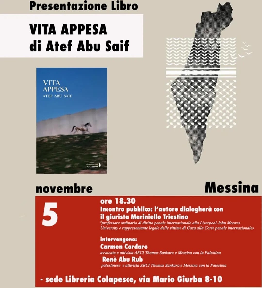 Presentazione libro "Vita Appesa" di Atef Abu Saif a Messina